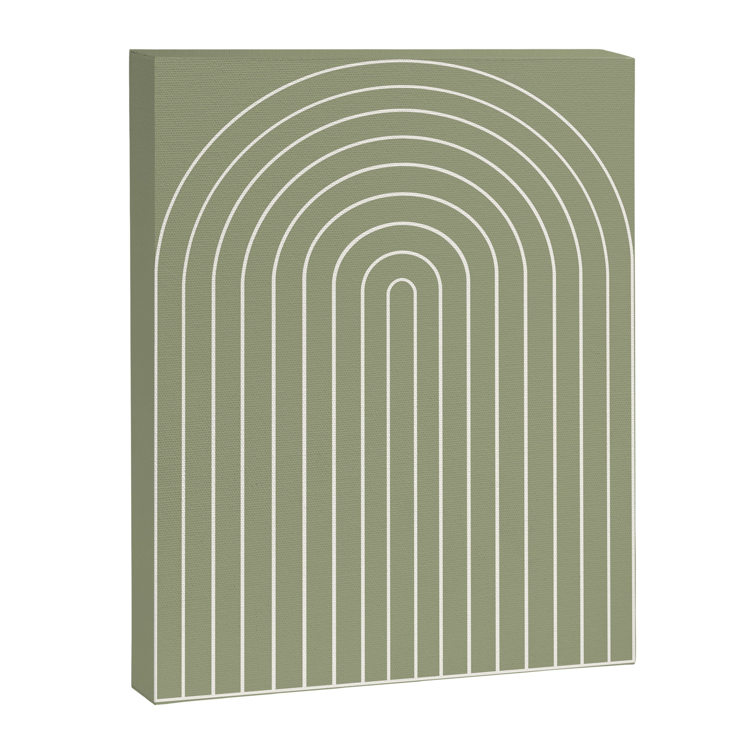Minimal Arch LIII Earthy Sage Green Modern Geometric Lines Canvas Print Gallery Image 6
