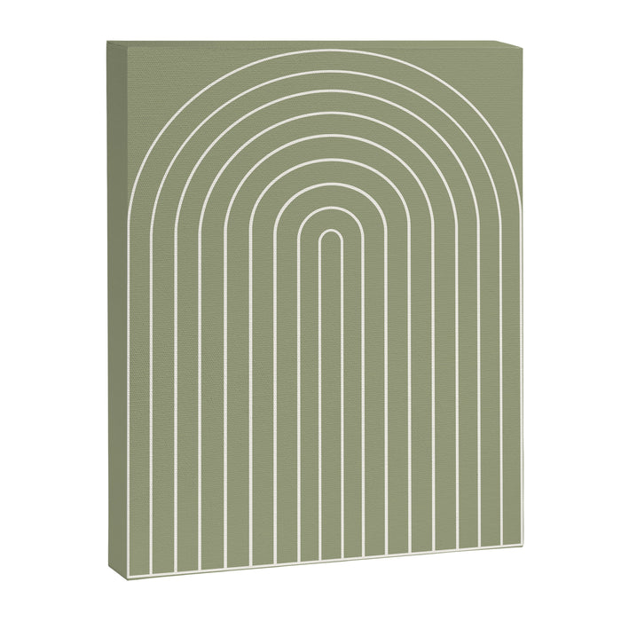 Minimal Arch LIII Earthy Sage Green Modern Geometric Lines Canvas Print Gallery Image 1