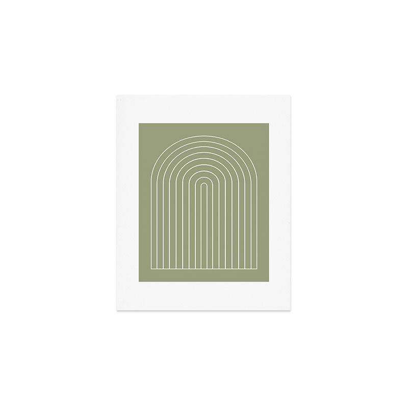 Minimal Arch LIII Earthy Sage Green Modern Geometric Lines Art Print Gallery Image 1