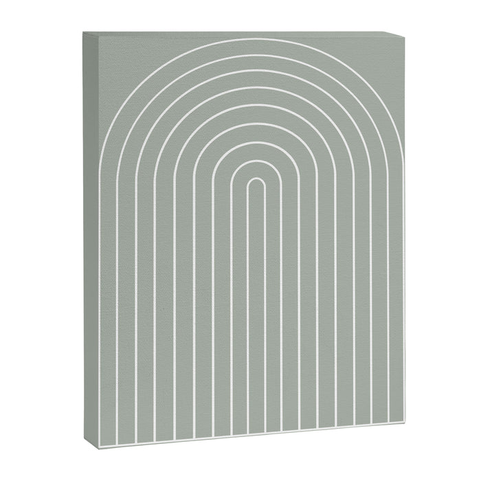 Minimal Arch LIV Pastel Sage Green Modern Geometric Lines Canvas Print Gallery Image 1