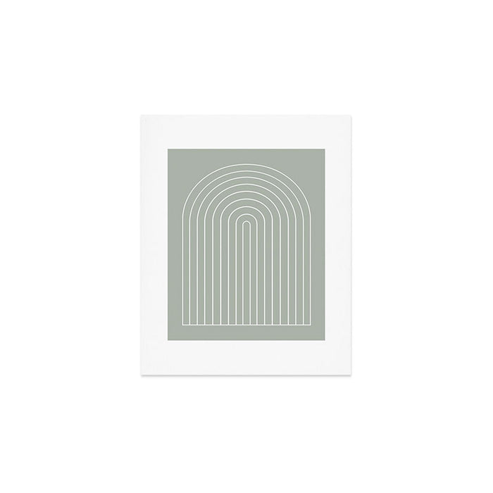 Minimal Arch LIV Pastel Sage Green Modern Geometric Lines Art Print Gallery Image 1