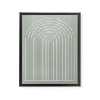 Minimal Arch LIV Pastel Sage Green Modern Geometric Lines Framed Canvas Print Gallery Image 6