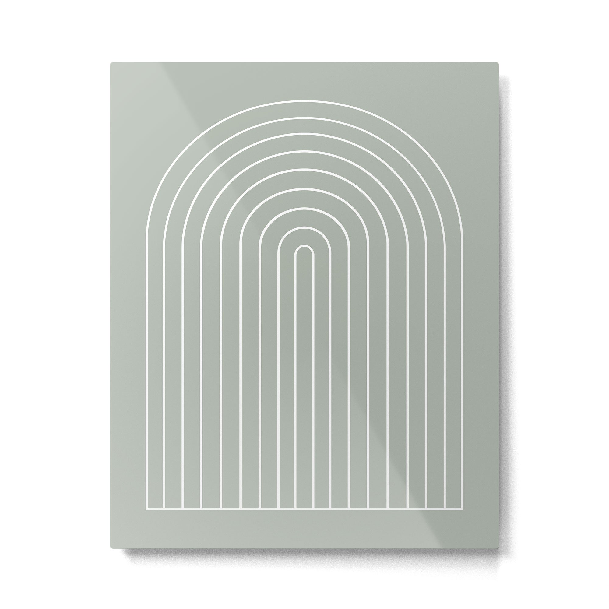 Minimal Arch LIV Pastel Sage Green Modern Geometric Lines Metal Print Gallery Image 4