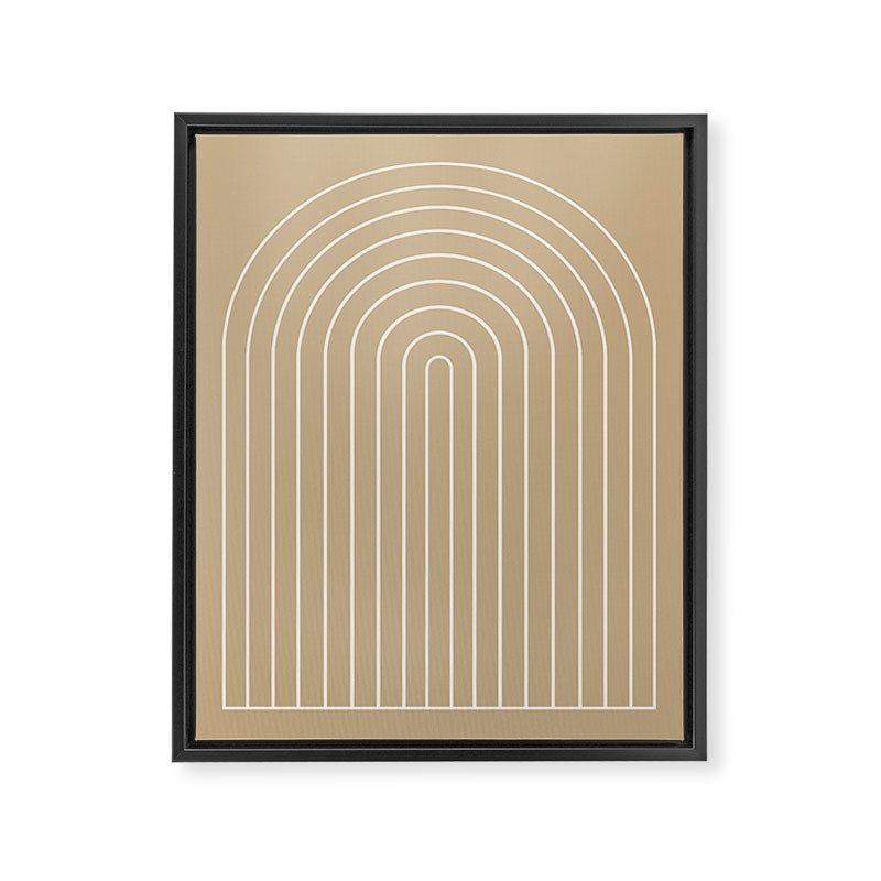 Minimal Arch LVI Neutral Tan Modern Geometric Lines Framed Canvas Print Gallery Image 6