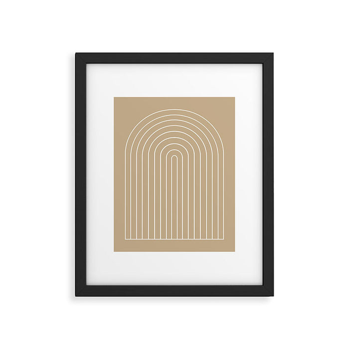 Minimal Arch LVI Neutral Tan Modern Geometric Lines Framed Art Print Gallery Image 1