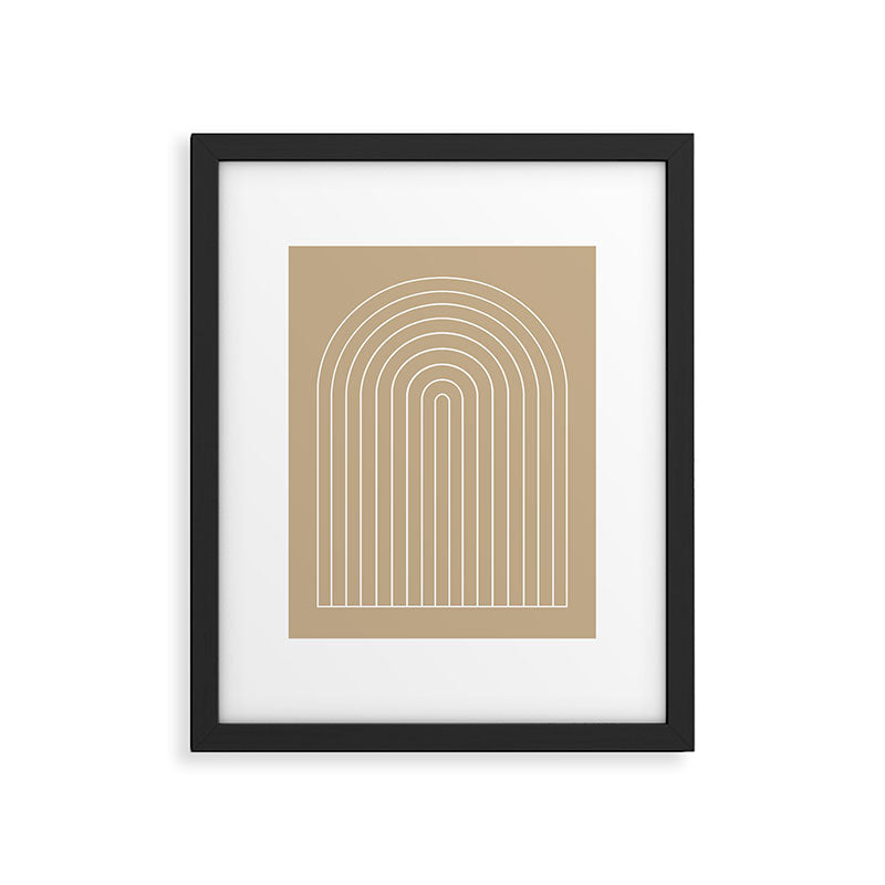 Minimal Arch LVI Neutral Tan Modern Geometric Lines Framed Art Print Gallery Image 5