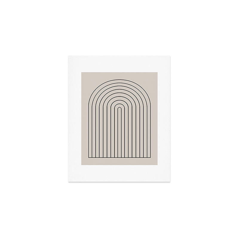 Minimal Arch LVII Vintage Creme and Black Modern Geometric Lines Art Print Gallery Image 1