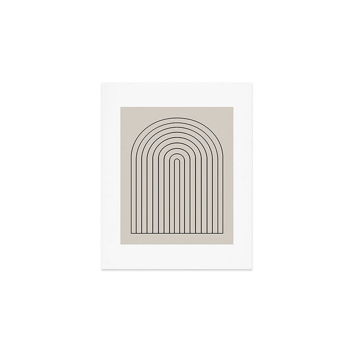 Minimal Arch LVII Vintage Creme and Black Modern Geometric Lines Art Print Gallery Image 1