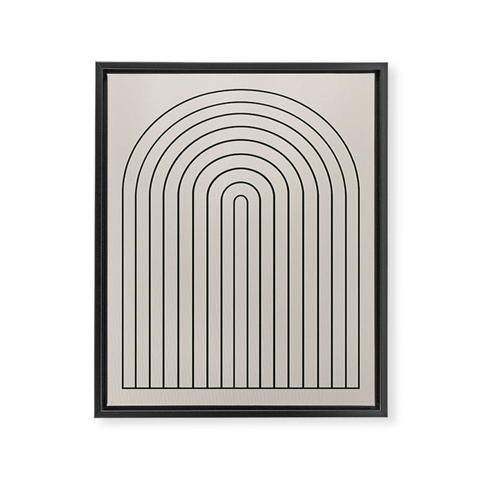 Minimal Arch LVII Vintage Creme and Black Modern Geometric Lines Framed Canvas Print Gallery Image 1