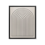 Minimal Arch LVII Vintage Creme and Black Modern Geometric Lines Framed Canvas Print Gallery Image 6