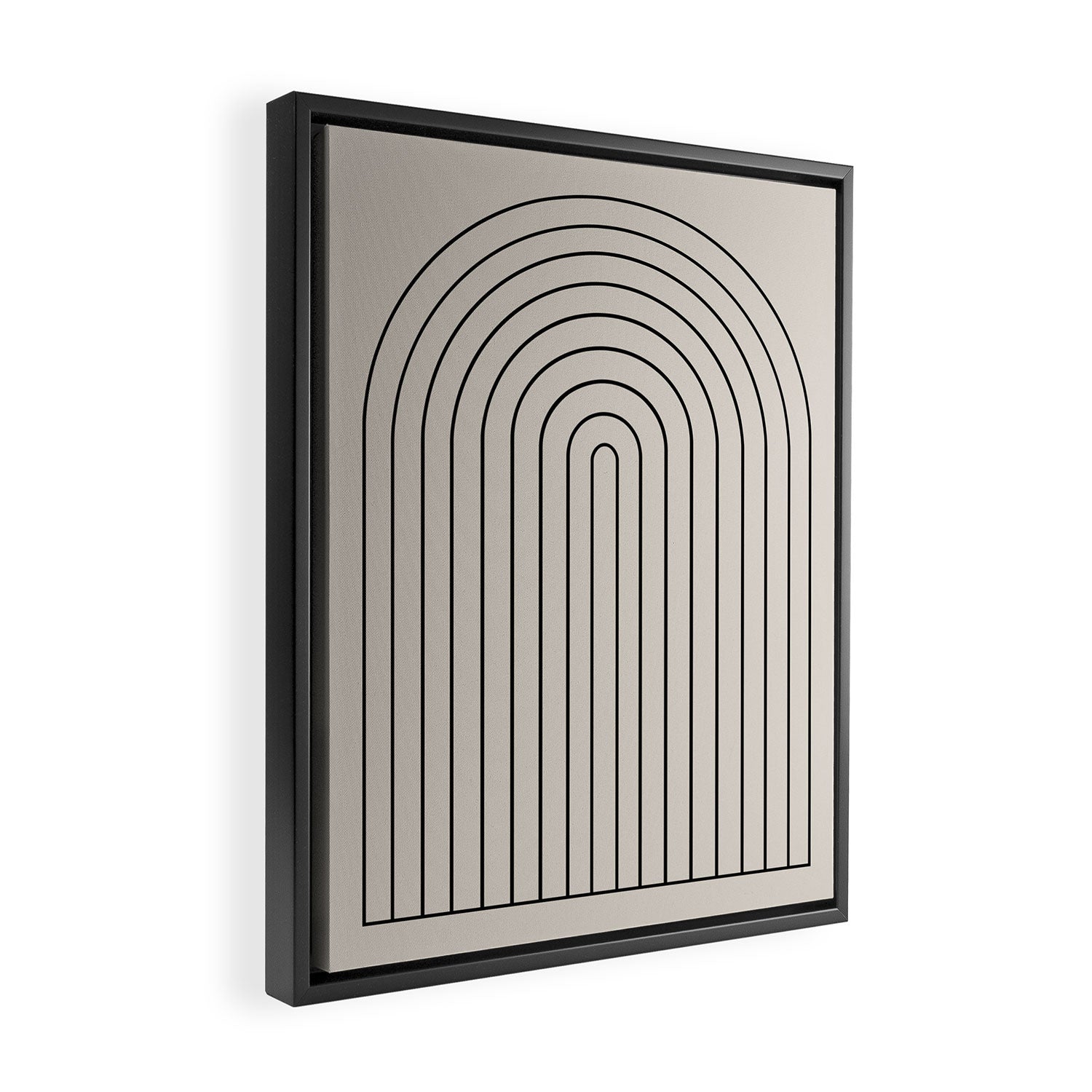 Minimal Arch LVII Vintage Creme and Black Modern Geometric Lines Framed Canvas Print Gallery Image 2