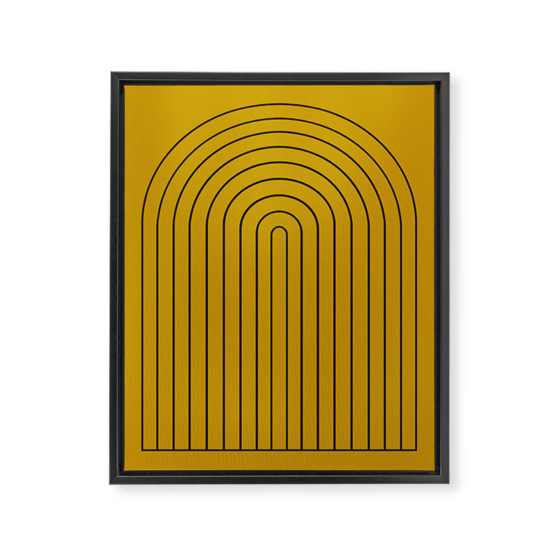 Minimal Arch VII Ochre Modern Geometric Lines Framed Canvas Print Gallery Image 6