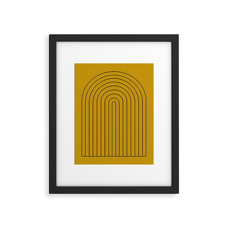 Minimal Arch VII Ochre Modern Geometric Lines Framed Art Print Gallery Image 5