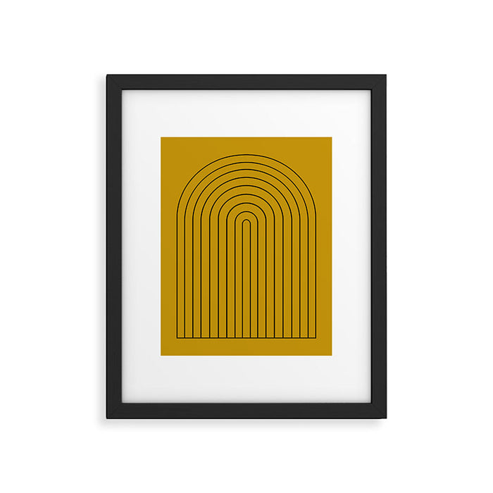 Minimal Arch VII Ochre Modern Geometric Lines Framed Art Print Gallery Image 1