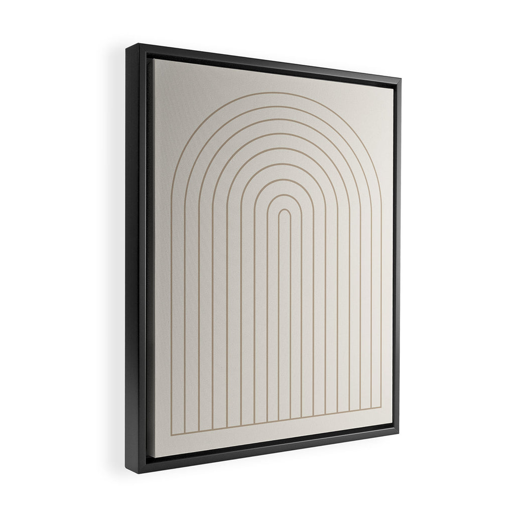 Minimal Arch XI Natural Neutral Modern Geometric Lines Framed Canvas Print Gallery Image 2