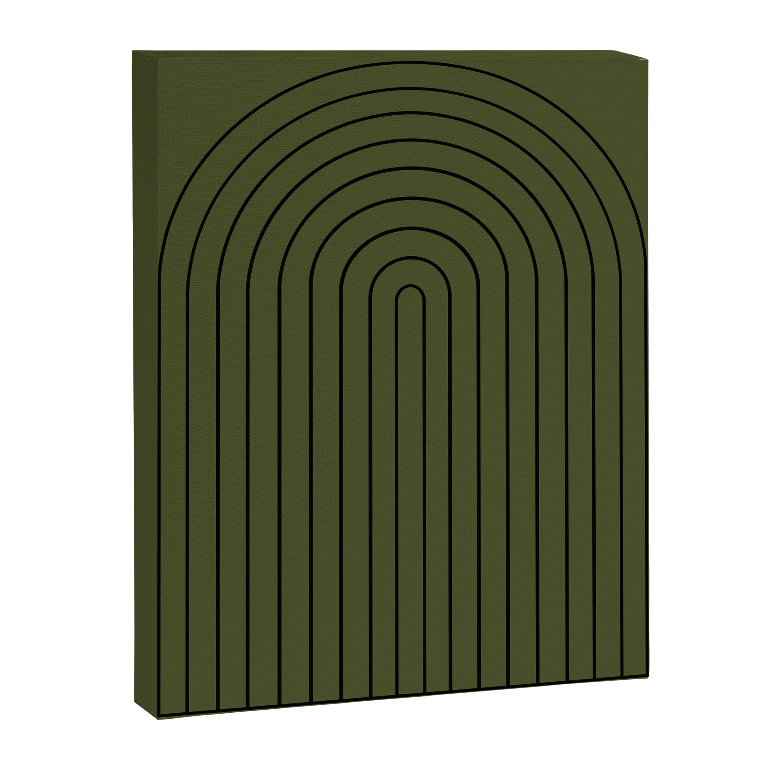 Minimal Arch XII Dark Green Modern Geometric Lines Canvas Print Gallery Image 6