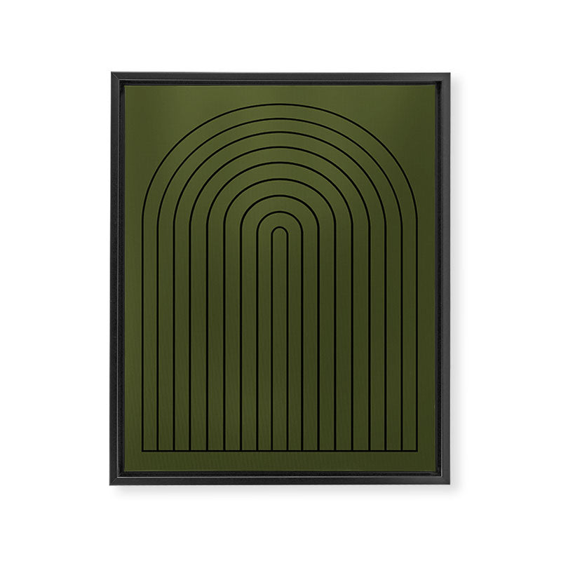Minimal Arch XII Dark Green Modern Geometric Lines Framed Canvas Print Gallery Image 6