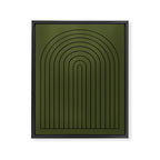 Minimal Arch XII Dark Green Modern Geometric Lines Framed Canvas Print Gallery Image 6