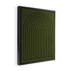Minimal Arch XII Dark Green Modern Geometric Lines Framed Canvas Print Gallery Image 2
