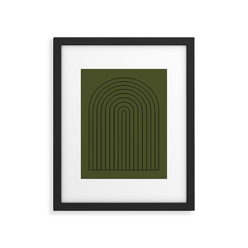 Minimal Arch XII Dark Green Modern Geometric Lines Framed Art Print Gallery Image 5