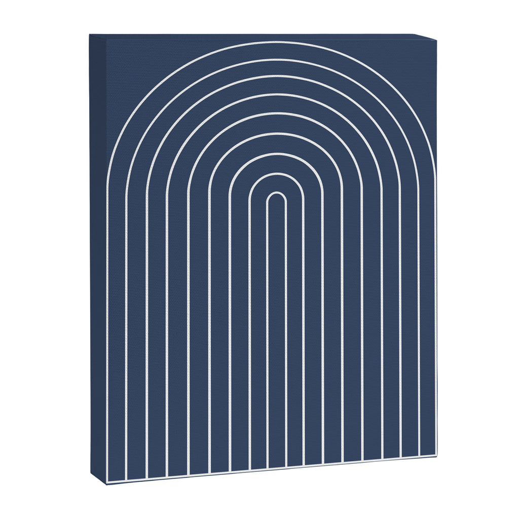 Minimal Arch XIV Navy Blue Modern Geometric Lines Canvas Print Gallery Image 6