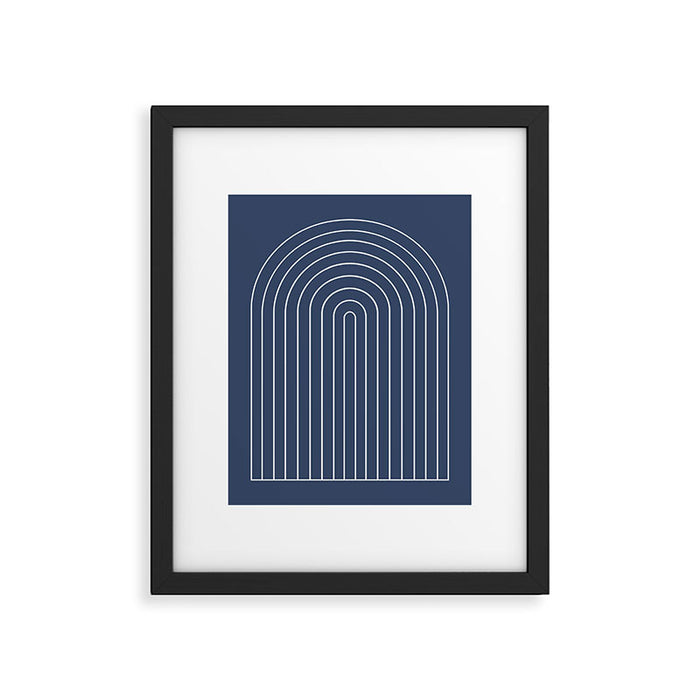 Minimal Arch XIV Navy Blue Modern Geometric Lines Framed Art Print Gallery Image 1