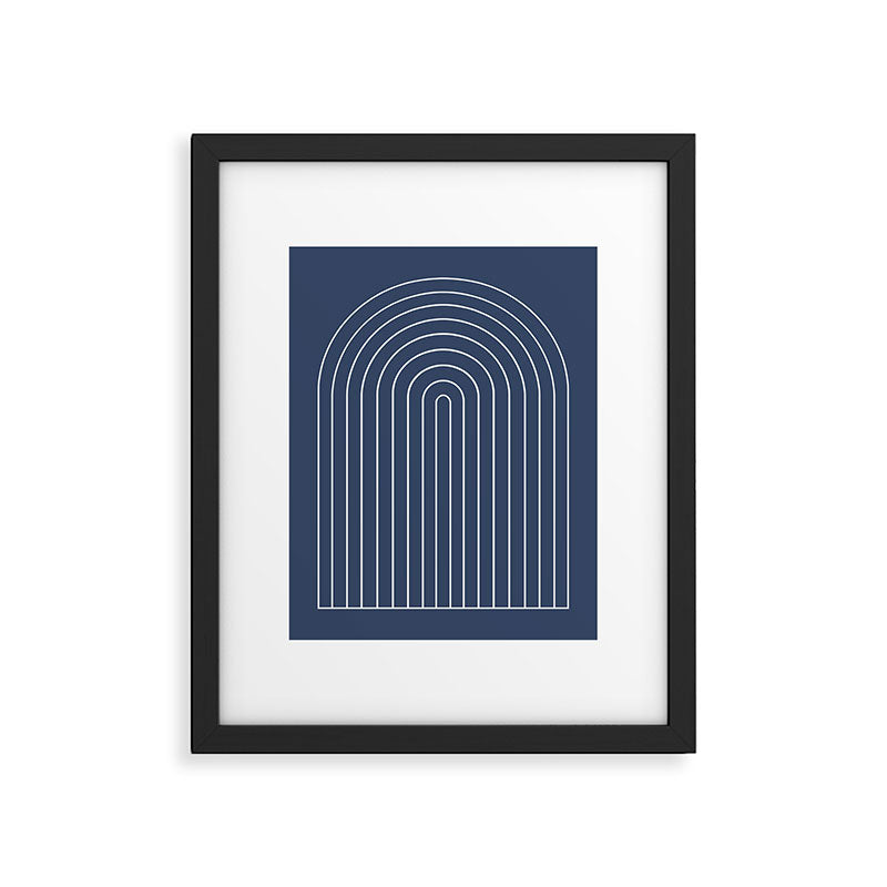 Minimal Arch XIV Navy Blue Modern Geometric Lines Framed Art Print Gallery Image 5