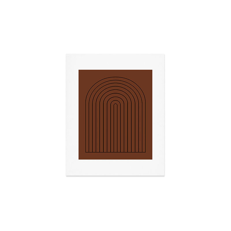 Minimal Arch XLII Brick Red Modern Geometric Lines Art Print Gallery Image 1