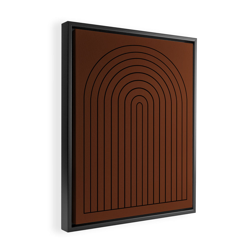 Minimal Arch XLII Brick Red Modern Geometric Lines Framed Canvas Print Gallery Image 2