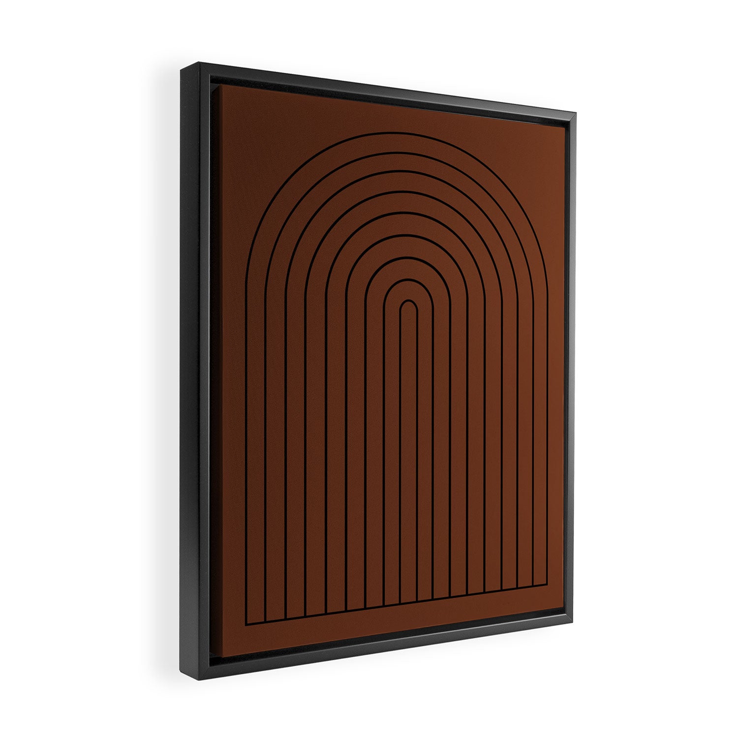 Minimal Arch XLII Brick Red Modern Geometric Lines Framed Canvas Print Gallery Image 2