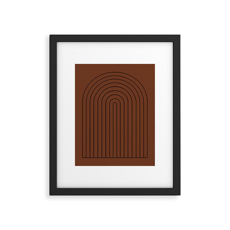 Minimal Arch XLII Brick Red Modern Geometric Lines Framed Art Print Gallery Image 5