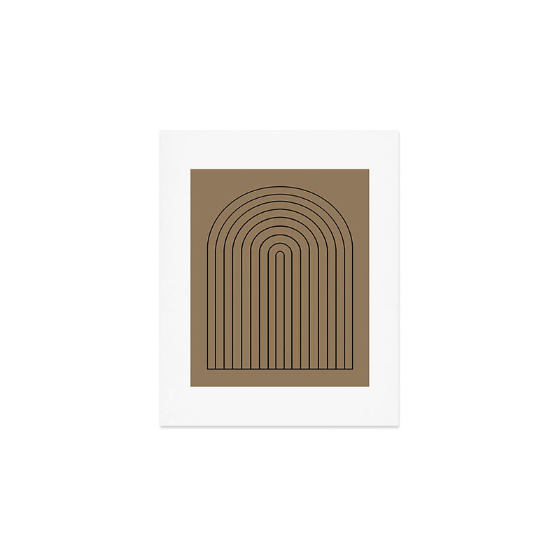 Minimal Arch XLIII Natural Tan Modern Geometric Lines Art Print Gallery Image 1