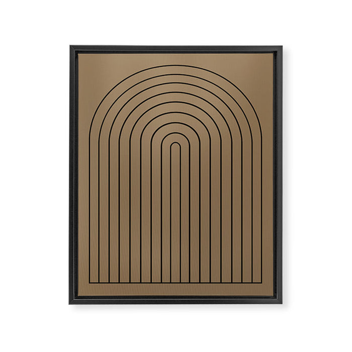Minimal Arch XLIII Natural Tan Modern Geometric Lines Framed Canvas Print Gallery Image 1
