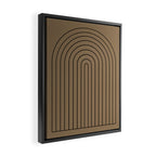 Minimal Arch XLIII Natural Tan Modern Geometric Lines Framed Canvas Print Gallery Image 2