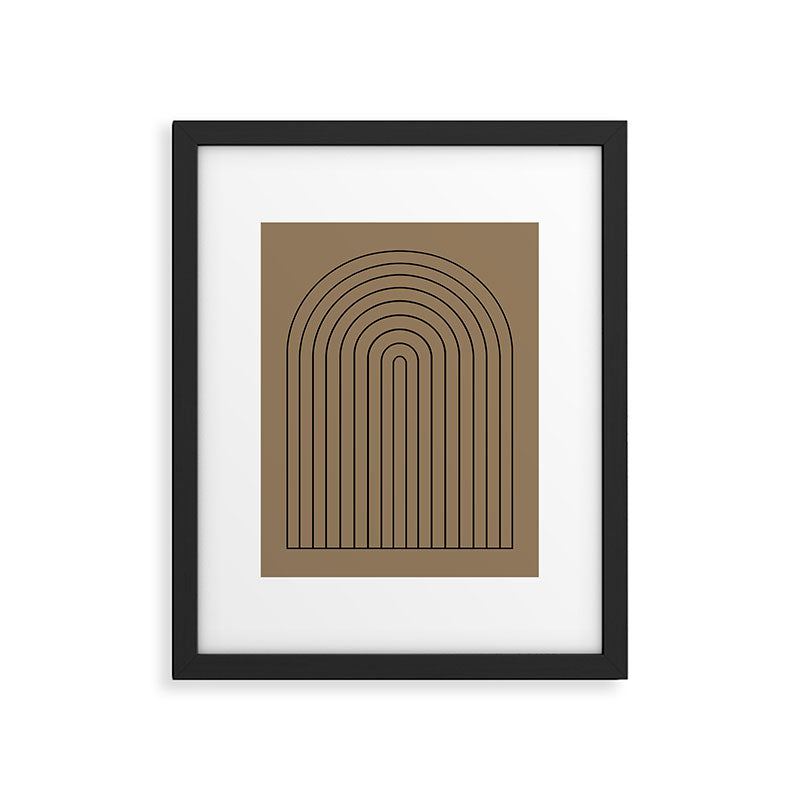Minimal Arch XLIII Natural Tan Modern Geometric Lines Framed Art Print Gallery Image 5