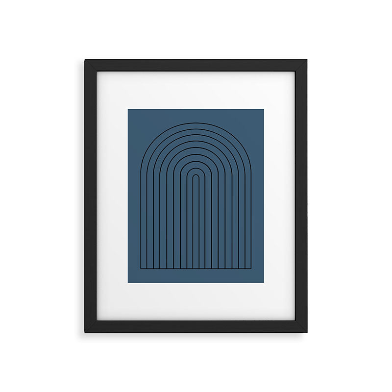 Minimal Arch XLIV Navy Blue Modern Geometric Lines Framed Art Print Gallery Image 5