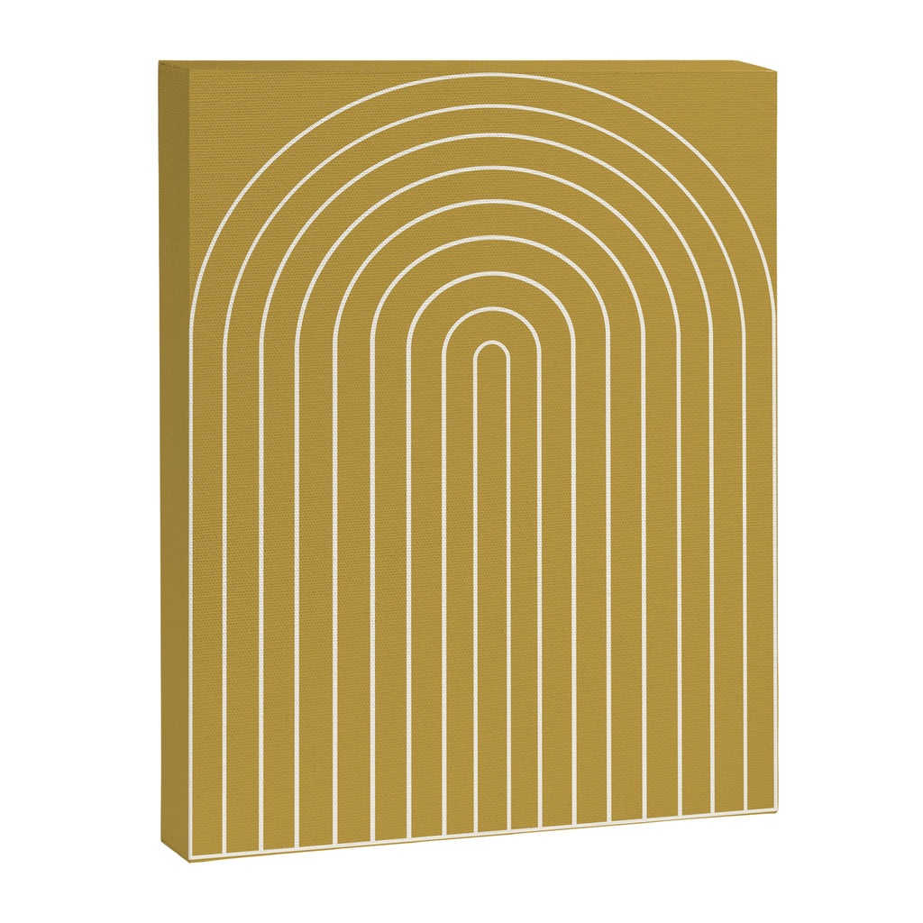 Minimal Arch XLIX Ochre Yellow Modern Geometric Lines Canvas Print Gallery Image 6