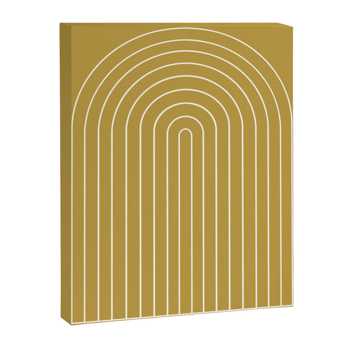 Minimal Arch XLIX Ochre Yellow Modern Geometric Lines Canvas Print Gallery Image 1