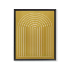 Minimal Arch XLIX Ochre Yellow Modern Geometric Lines Framed Canvas Print Gallery Image 6