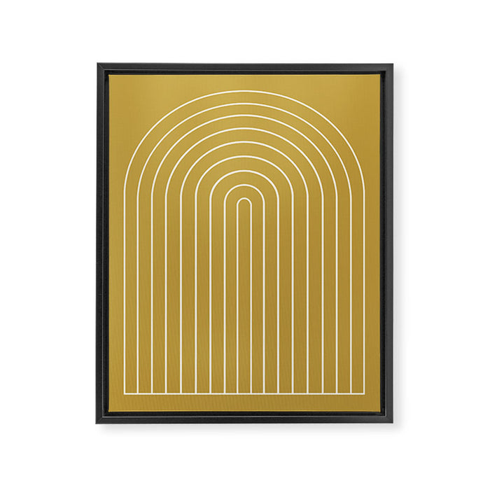 Minimal Arch XLIX Ochre Yellow Modern Geometric Lines Framed Canvas Print Gallery Image 1