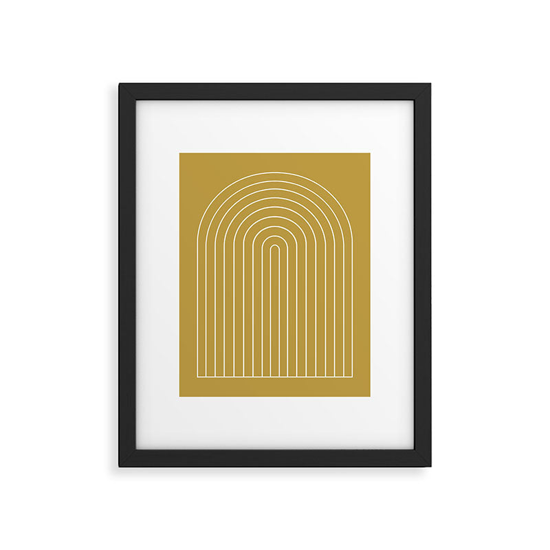 Minimal Arch XLIX Ochre Yellow Modern Geometric Lines Framed Art Print Gallery Image 5