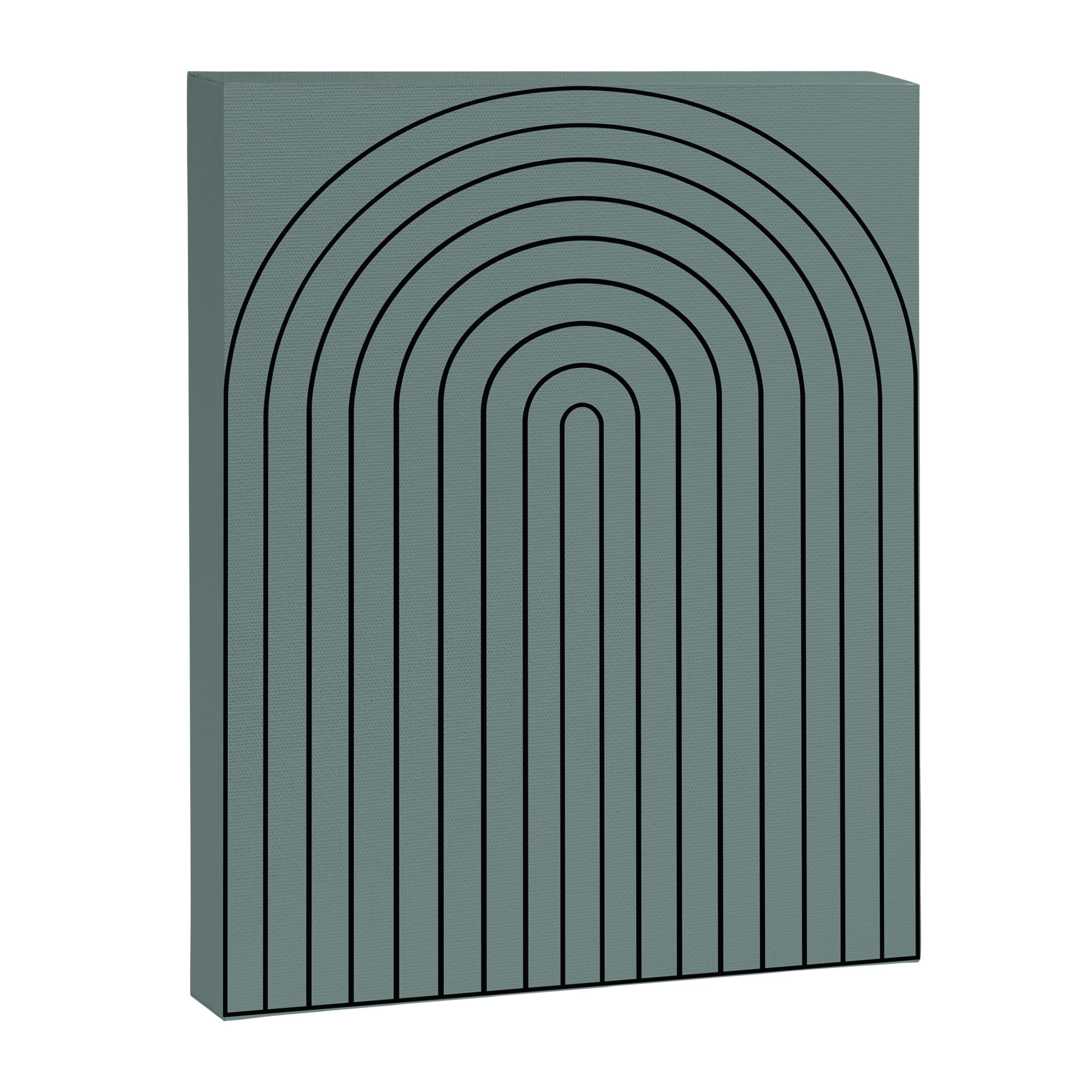 Minimal Arch XLV Neutral Teal Modern Geometric Lines Canvas Print Gallery Image 6