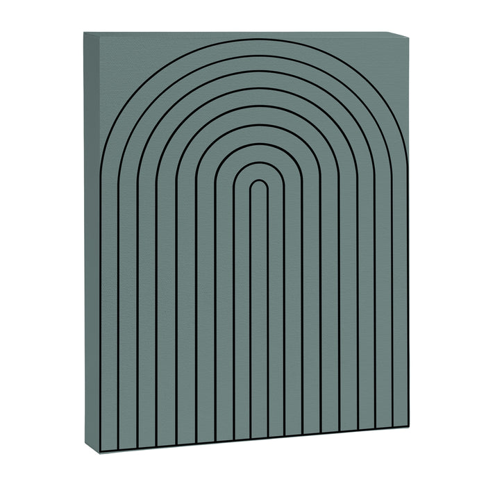 Minimal Arch XLV Neutral Teal Modern Geometric Lines Canvas Print Gallery Image 1