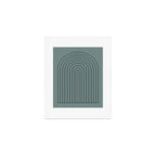 Minimal Arch XLV Neutral Teal Modern Geometric Lines Art Print Gallery Image 1