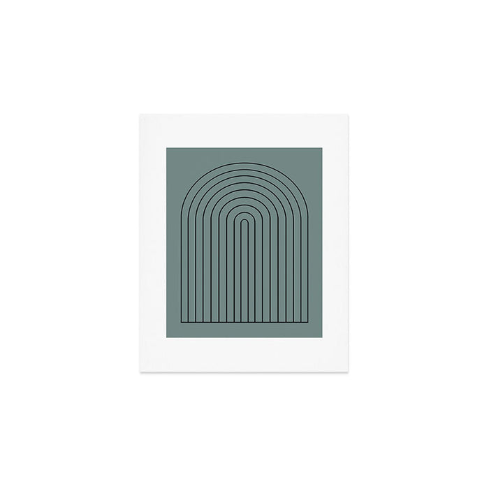 Minimal Arch XLV Neutral Teal Modern Geometric Lines Art Print Gallery Image 1