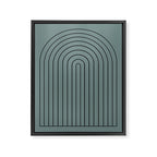 Minimal Arch XLV Neutral Teal Modern Geometric Lines Framed Canvas Print Gallery Image 6