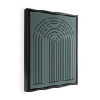 Minimal Arch XLV Neutral Teal Modern Geometric Lines Framed Canvas Print Gallery Image 2
