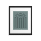 Minimal Arch XLV Neutral Teal Modern Geometric Lines Framed Art Print Gallery Image 5