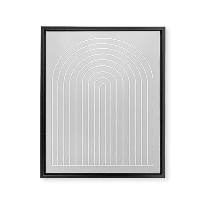 Minimal Arch XLVI Light Grey Modern Geometric Lines Framed Canvas Print Gallery Image 6