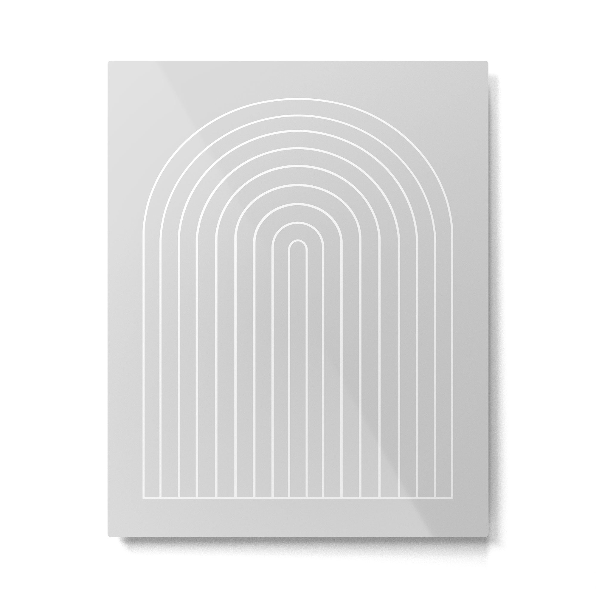 Minimal Arch XLVI Light Grey Modern Geometric Lines Metal Print Gallery Image 4